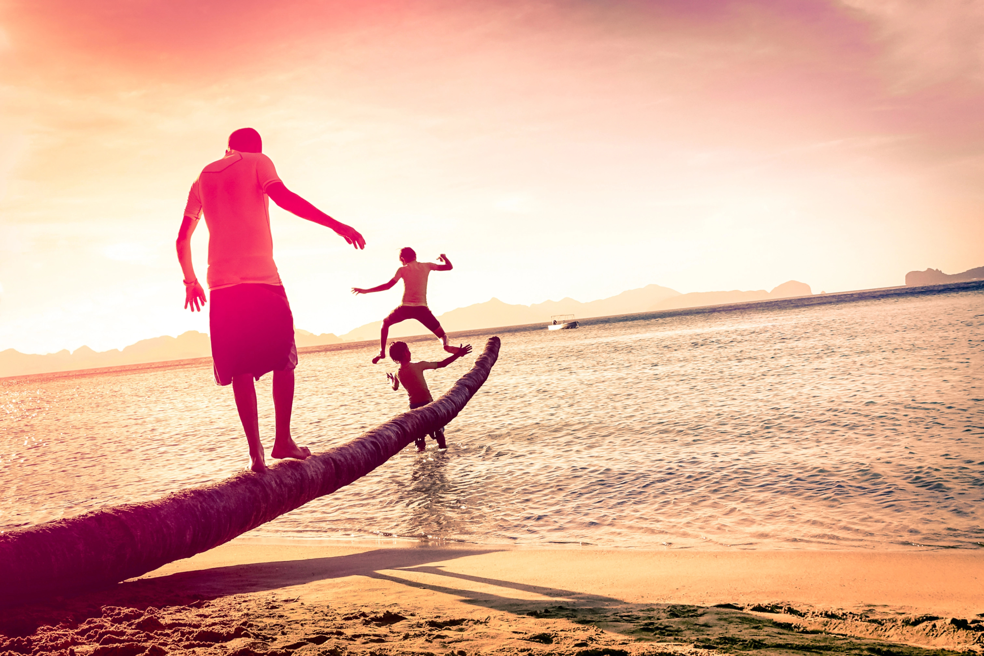 Academy - Children playing on beach in sunset