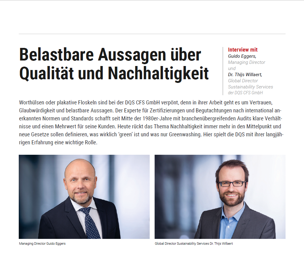 DQS CFS GmbH im Interview mit dem wirtschaftsforum