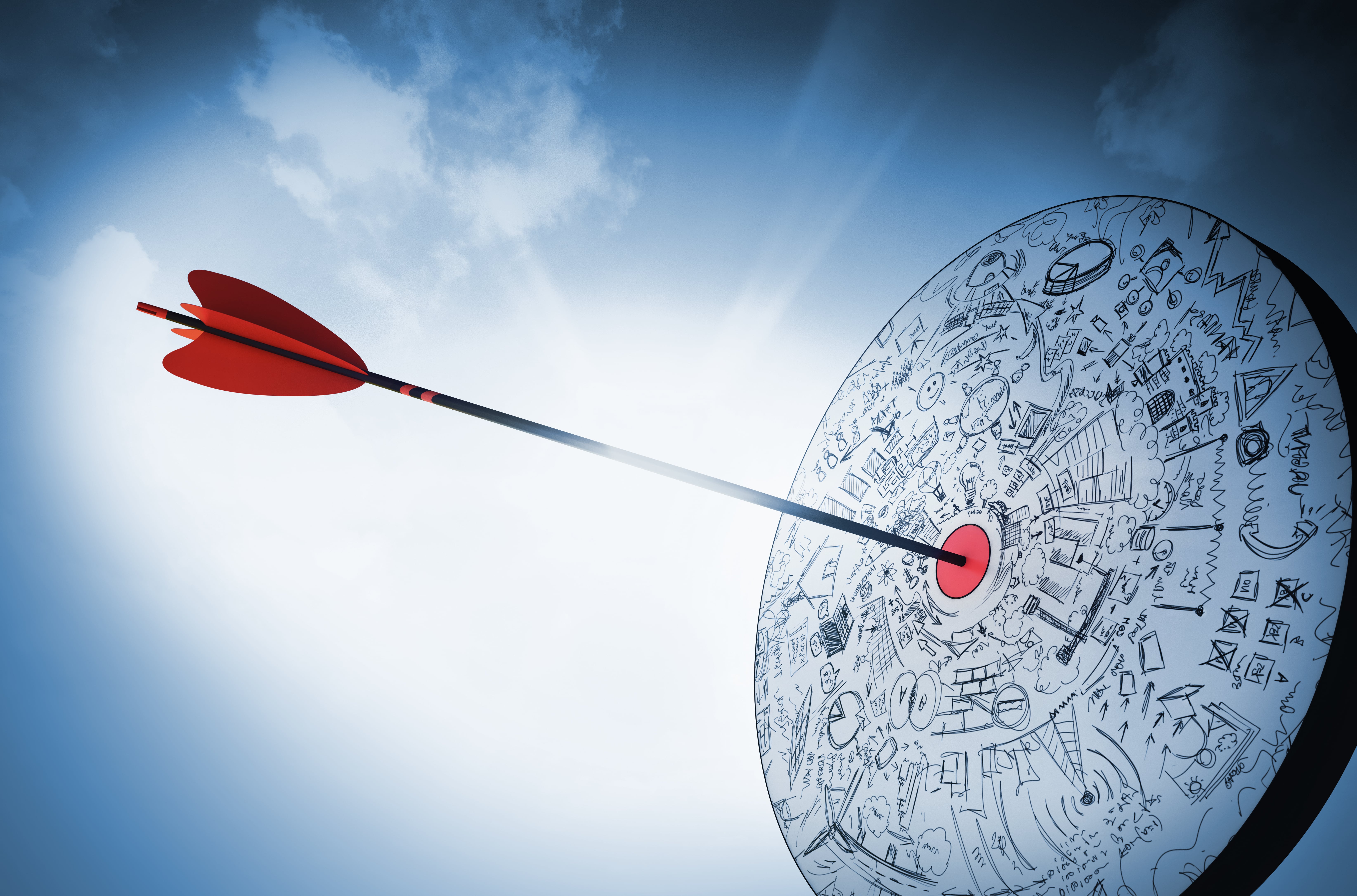 Всегда точность. Всегда точность. Стрела в цель. Всегда точность. Мишень для дротиков.