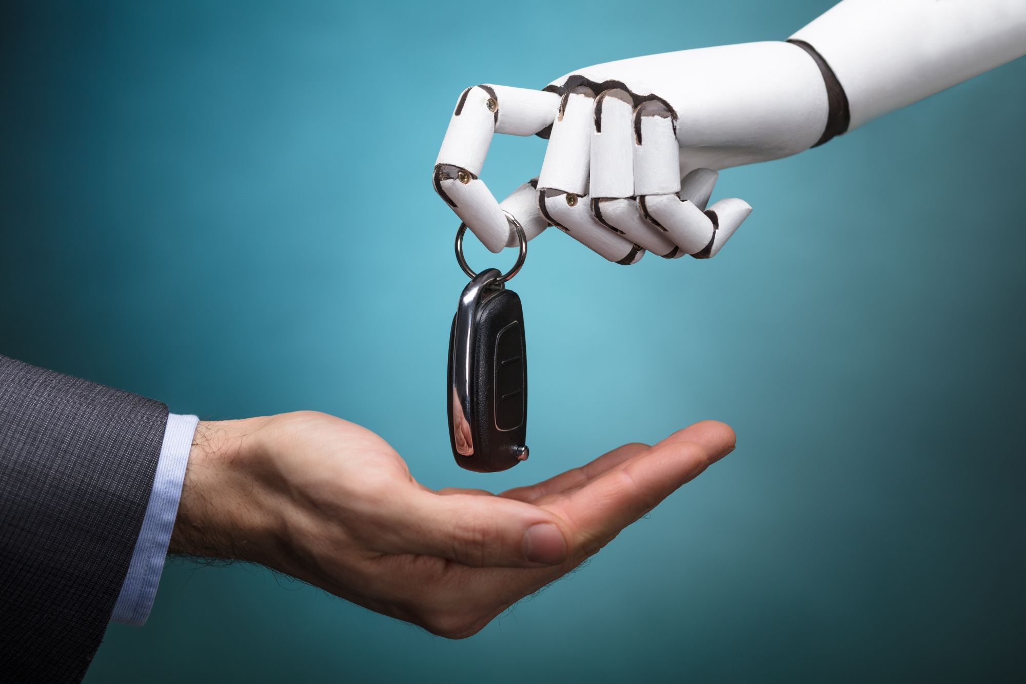 AI in the Automotive Industry, Robot handing person car keys