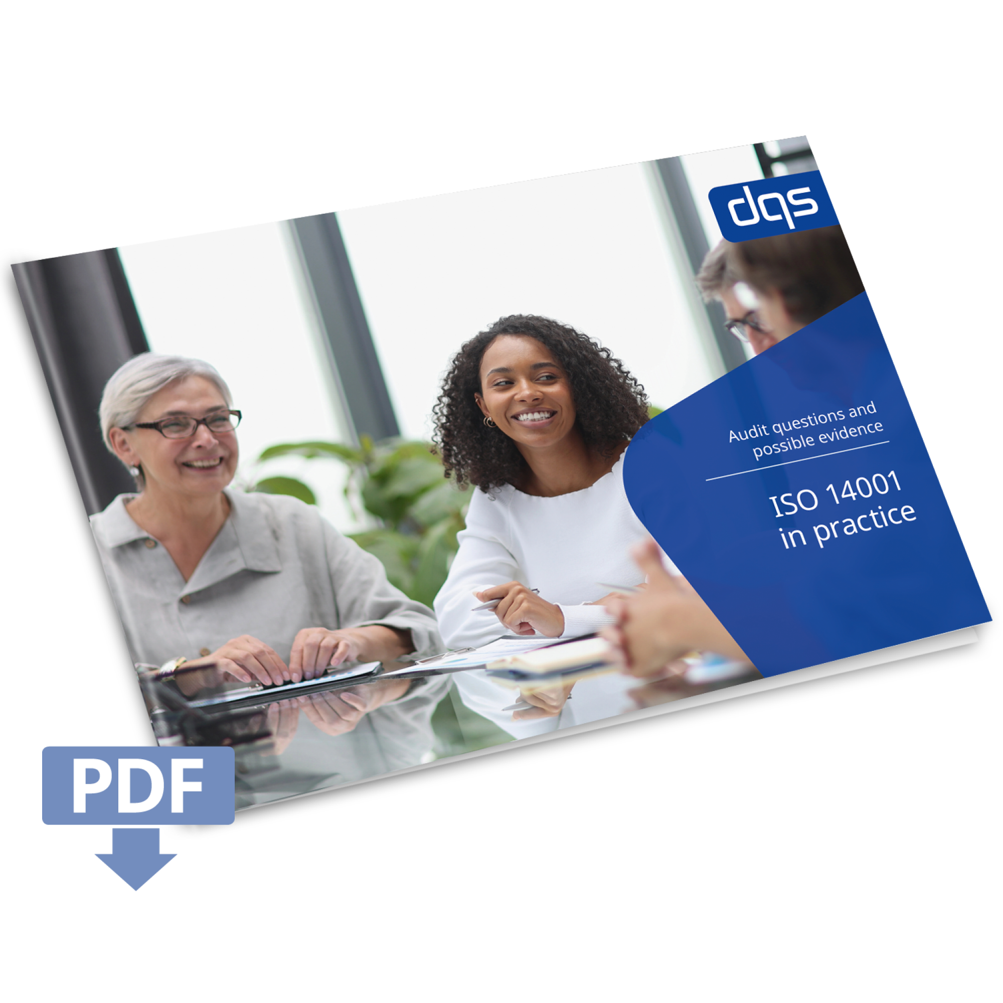 Cover sheet for ISO 14001 audit checklist with pdf