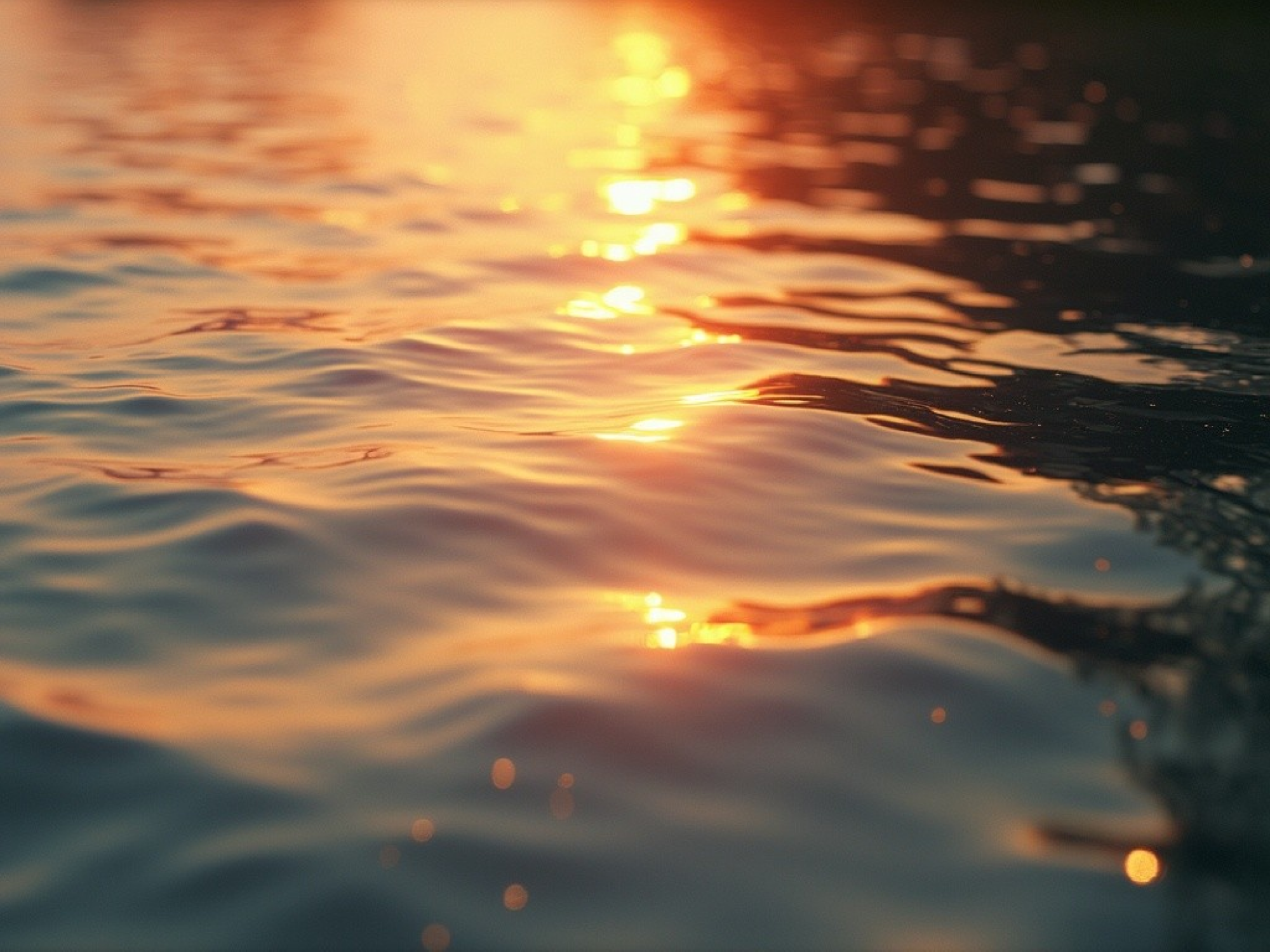 Watersurface in golden light