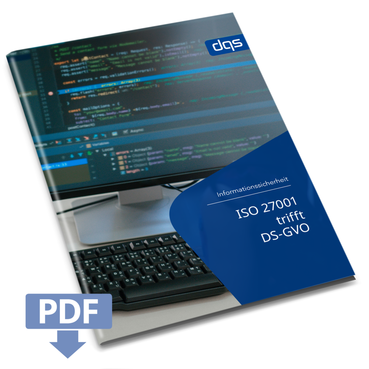 Cover sheet for German whitepaper ISO 27001 meets GDPR with pdf 