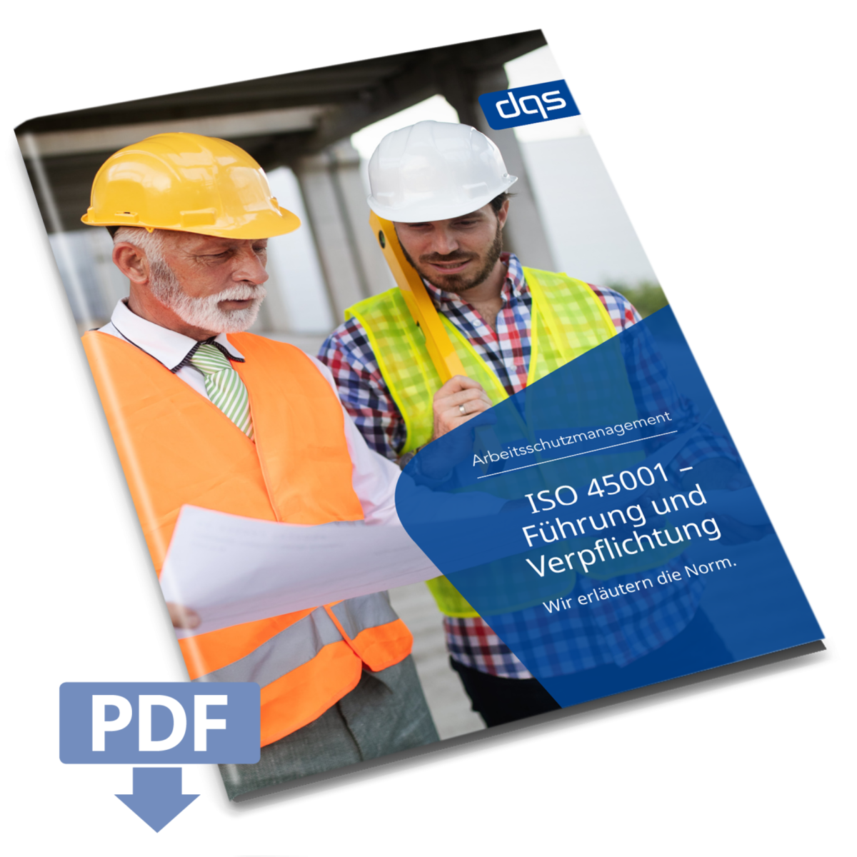 Cover sheet for German whitepaper ISO 45001 leadership with pdf 