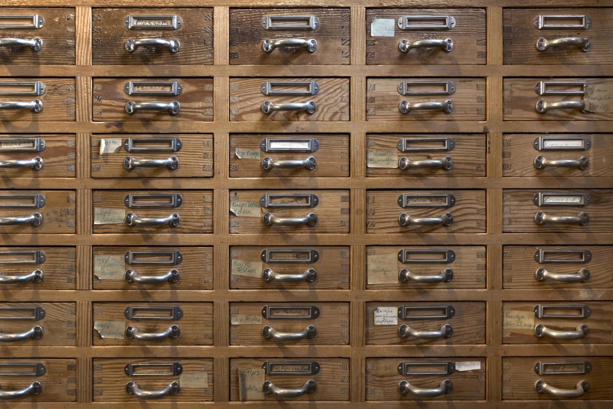 old drawer cabinet for spare parts, medicine cabinet