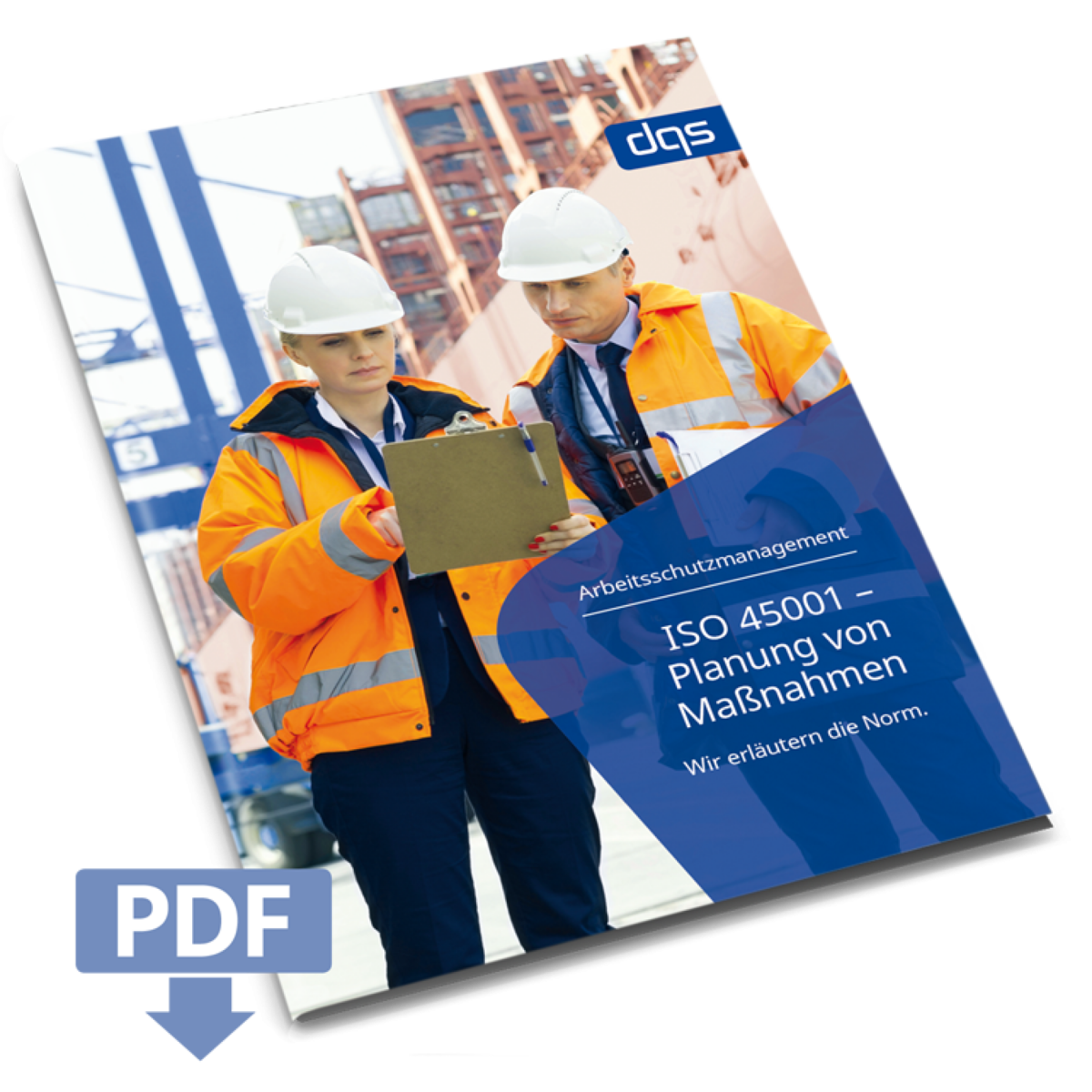 Cover sheet for German whitepaper ISO 45001 planning with pdf 