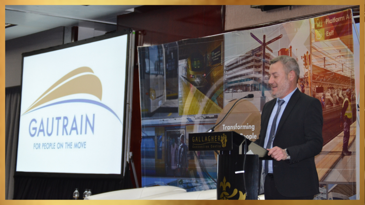 Francois Labuschagne, CEO of DQS South Africa, addresses attendees at the Gautrain Management Agency