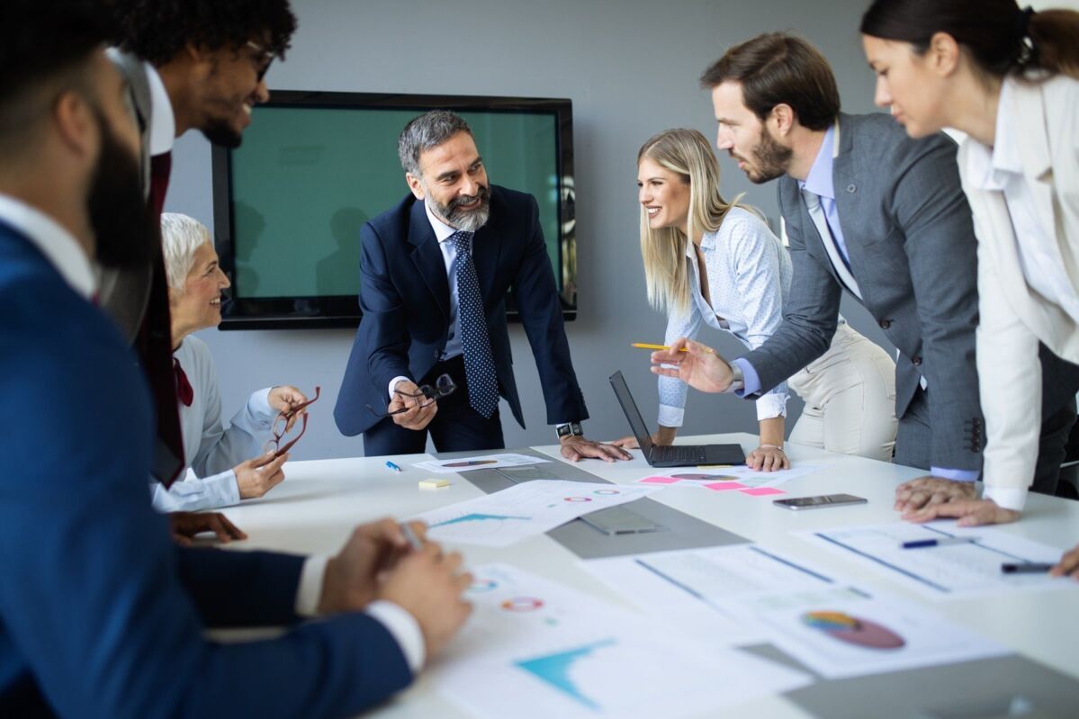 Meeting Corporate Company Success Business People Brainstorming Teamwork Concept