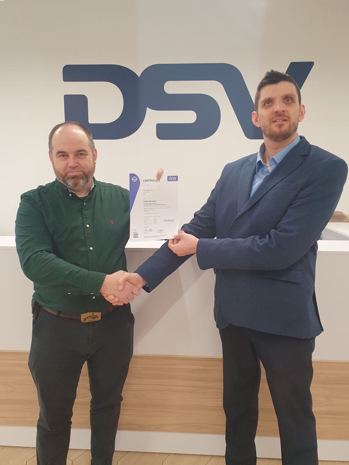 TAPA TSR 2020 certification of DSV