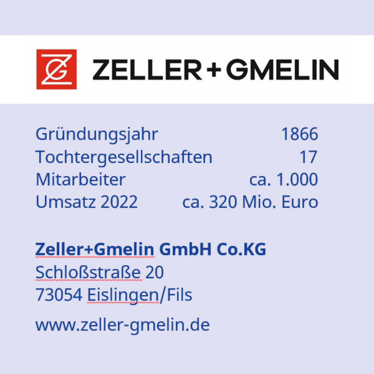 Facts and figures about Zeller+Gmelin in Eislingen, Germany
