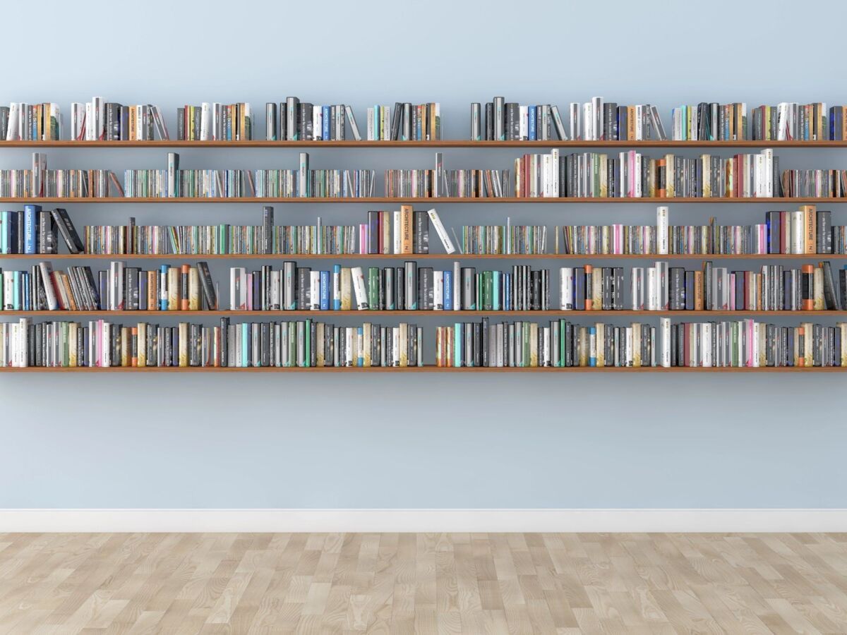 bookshelf on a wall