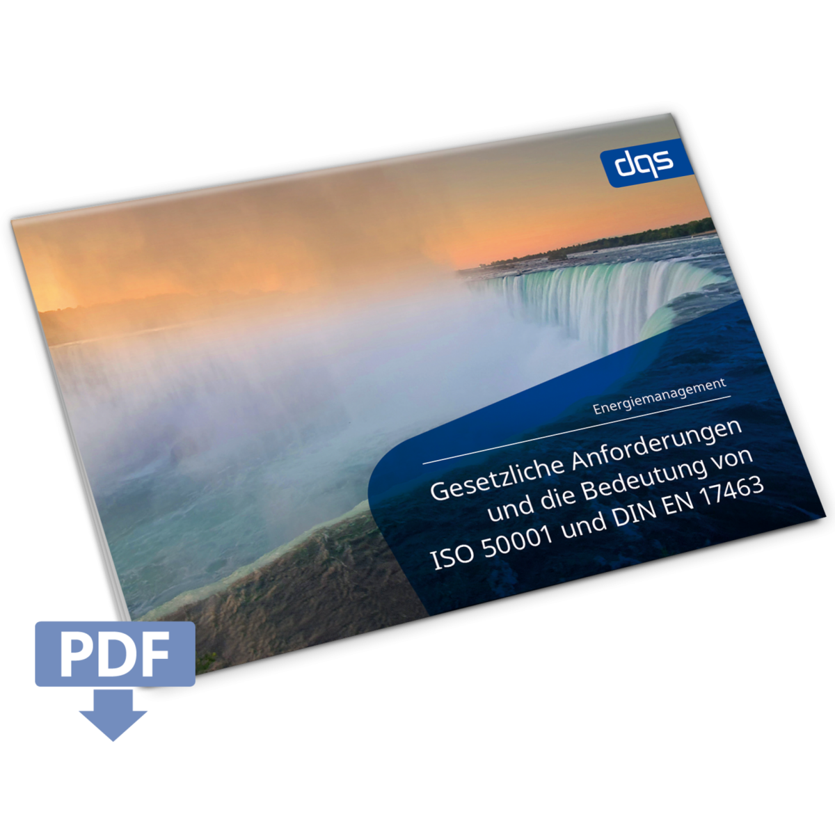 Cover image of the german DQS whitepaper on energy management, focusing on legal requirements and th