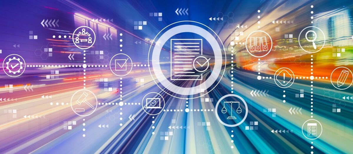 Compliance theme with abstract high speed technology POV motion blur