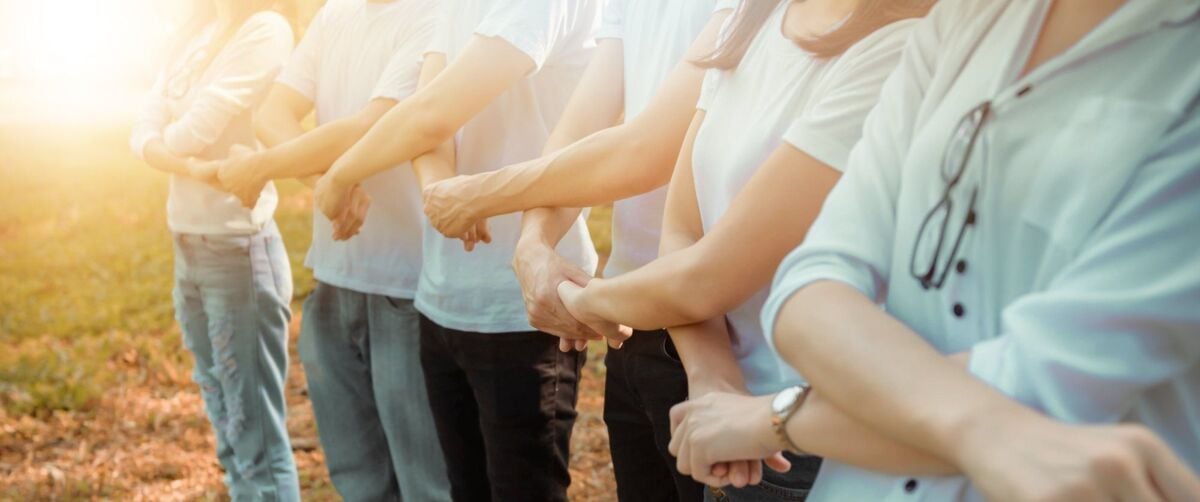 Cooperation Environment Charity Concept. Nature Support,Volunteer People, Social. Professional Corpo