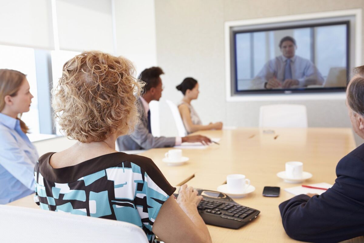 Conference seminar setup for webinars and training