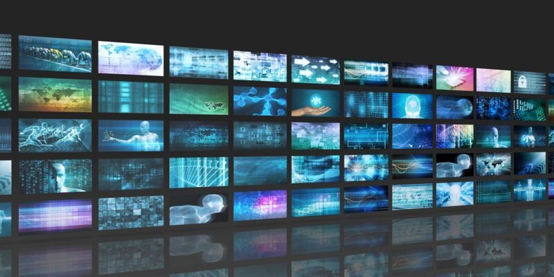 Digital Abstract Background with Multimedia Technology Art