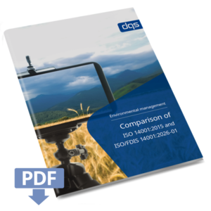 Title image of the English whitepaper on environmental management: Comparison ISO 14001:2015 vs ISO/