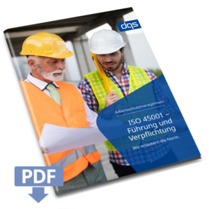 Cover sheet for German whitepaper ISO 45001 leadership with pdf