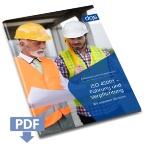 Cover sheet for German whitepaper ISO 45001 leadership with pdf