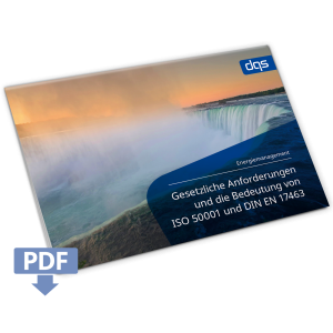 Cover image of the german DQS whitepaper on energy management, focusing on legal requirements and th