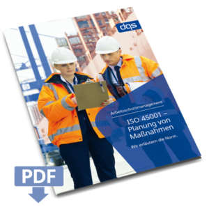 Cover sheet for German whitepaper ISO 45001 planning with pdf