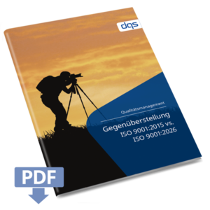 Cover image of the German whitepaper on quality management: Comparison ISO 9001:2015 vs ISO 9001:202