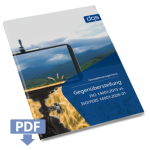 Title image of the German whitepaper on environmental management: Comparison ISO 14001:2015 vs ISO/F