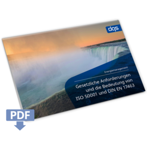Cover image of the german DQS whitepaper on energy management, focusing on legal requirements and th