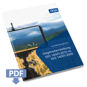 Title image of the German whitepaper on environmental management: Comparison ISO 14001:2015 vs ISO 1