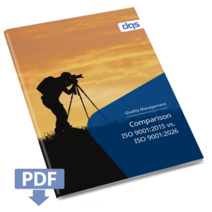 Cover image of the English whitepaper on quality management: Comparison ISO 9001:2015 vs ISO 9001:20